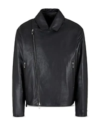 Asymmetrical Leather Biker Jacket