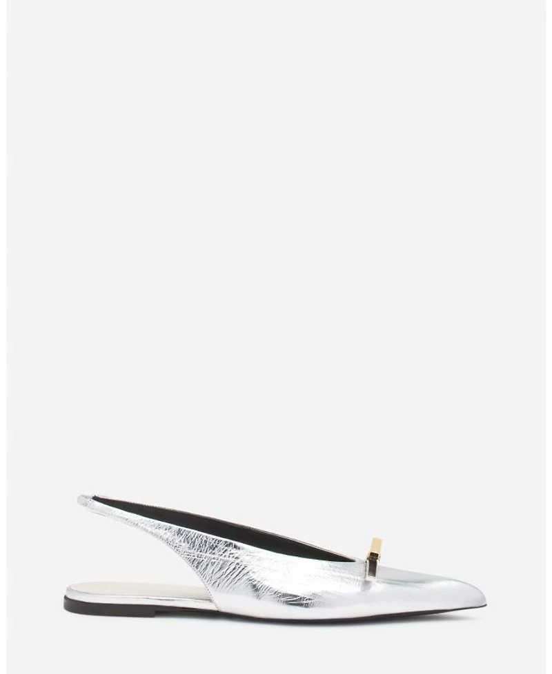 Women's Bow Slingback Flat Metallic Leather