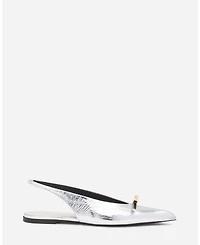Women's Bow Slingback Flat Metallic Leather