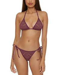 Color Play Crochet Triangle Bikini Top