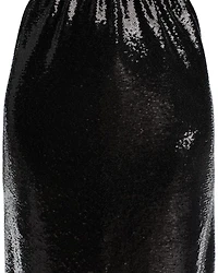 Sequined One Shoulder Midi Dress