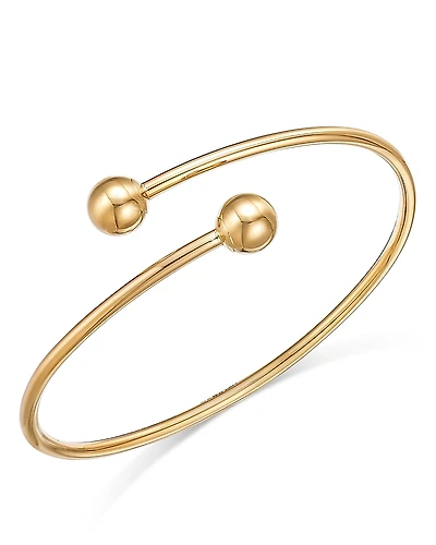 Bloomingdale's Fine Collection Polished Bead End Bypass Bangle Bracelet