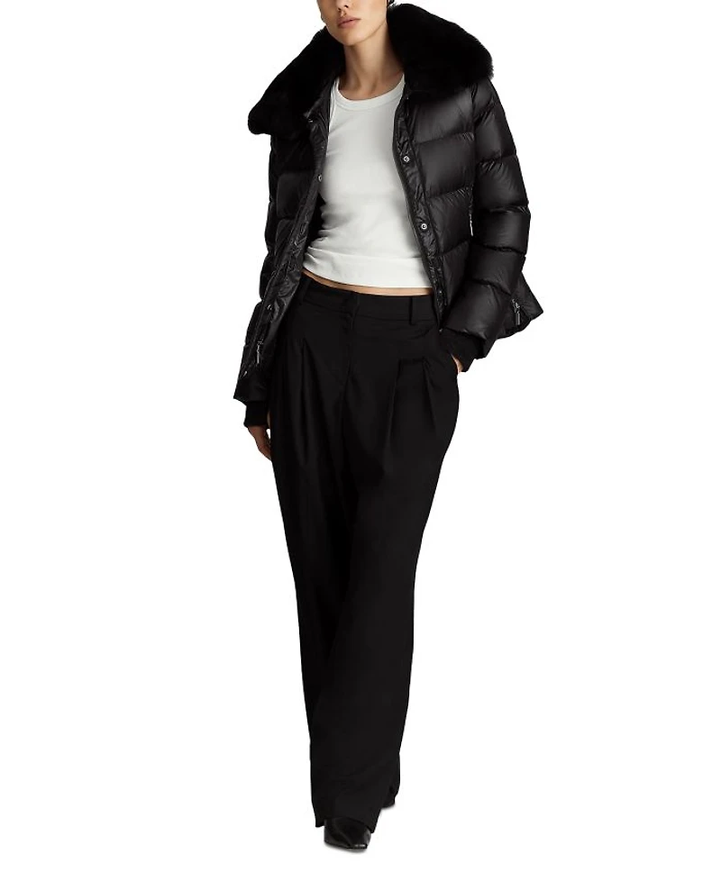 Vera Shearling Trim Down Coat