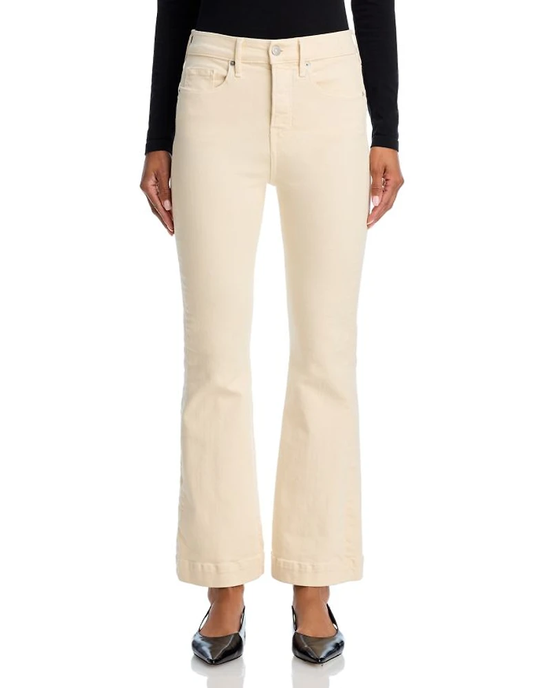 Carson High Rise Ankle Flare Jeans Ecru