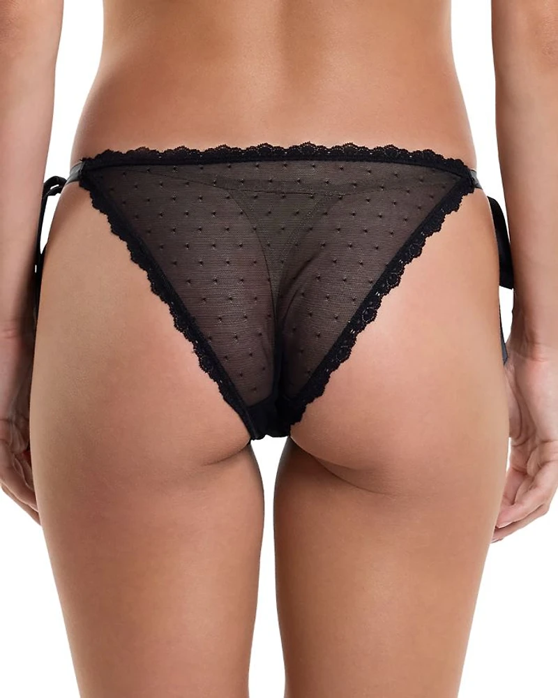 Dotted Tulle Tie Side Bikini