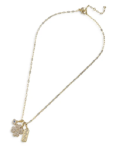 Baublebar Crystal & Heart Cluster Pendant Necklace