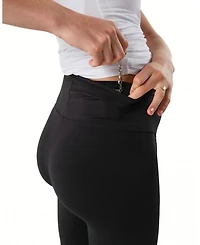 Women's Maternity Stretch Leggings with Bump-Friendly Phone Pocket