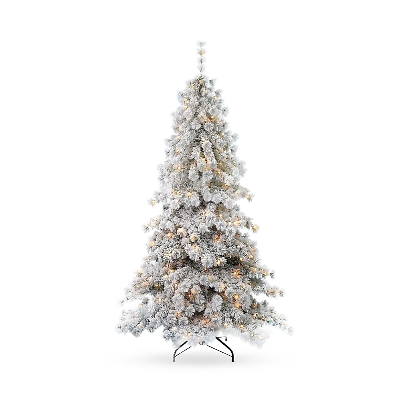 Seasonal Llc Flocked Winter Fir 6.5' Tree with Warm White Led Lights