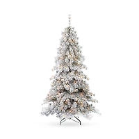 Seasonal Llc Flocked Winter Fir 6.5' Tree with Warm White Led Lights