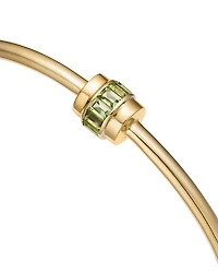 14k Yellow Gold Peridot Baguette Bangle Bracelet