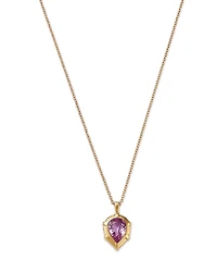 Moon & Meadow 14K Yellow Gold Wicked Pink Sapphire Pendant Necklace, 16