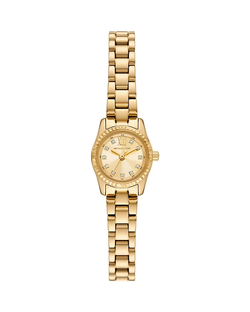 Michael Kors Lexington Three Hand Gold Tone Stainless Steel Watch, 19mm