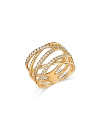 Bloomingdale's Fine Collection 14K Yellow Gold Diamond Crisscross Ring, 0.50 tcw