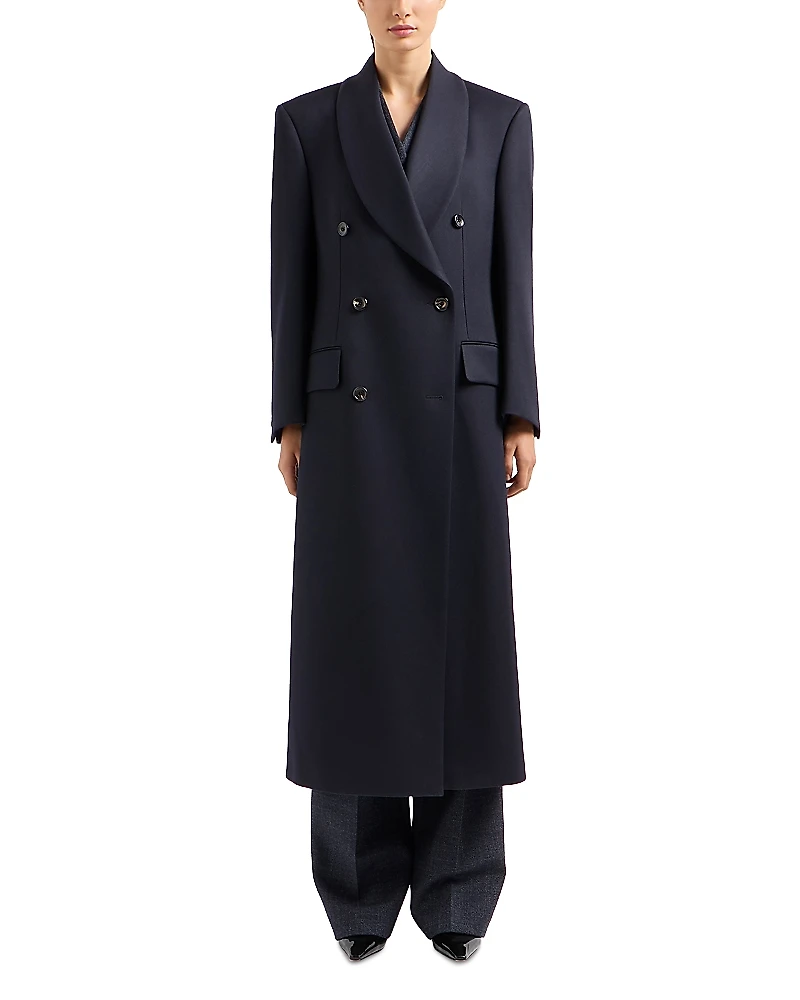 Emporio Armani Double Breasted Wool Coat