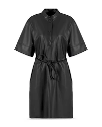 Leather Belted Dress