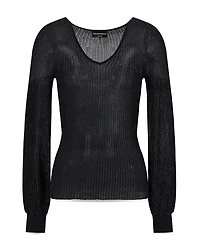 Metallic V Neck Sweater