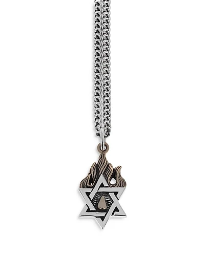 Sterling Silver Star of David Necklace, 24"
