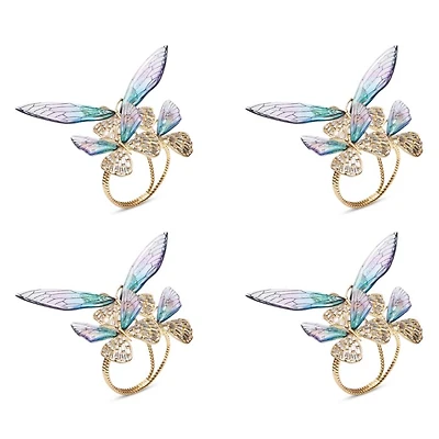 Flutter Napkin Ring in Lilac & Periwinkle, Set of 4 in a Gift Box