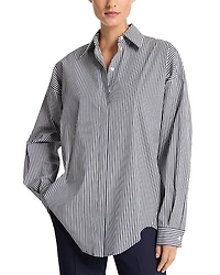Michael Kors Collection Striped Cotton Poplin Button Up Shirt