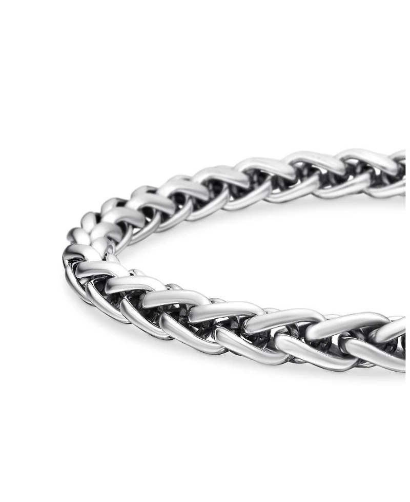Men's Sterling Silver Wheat Chain Link Bracelet, 6mm