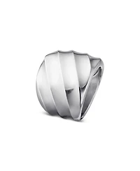 Sterling Silver Cable Edge Saddle Ring