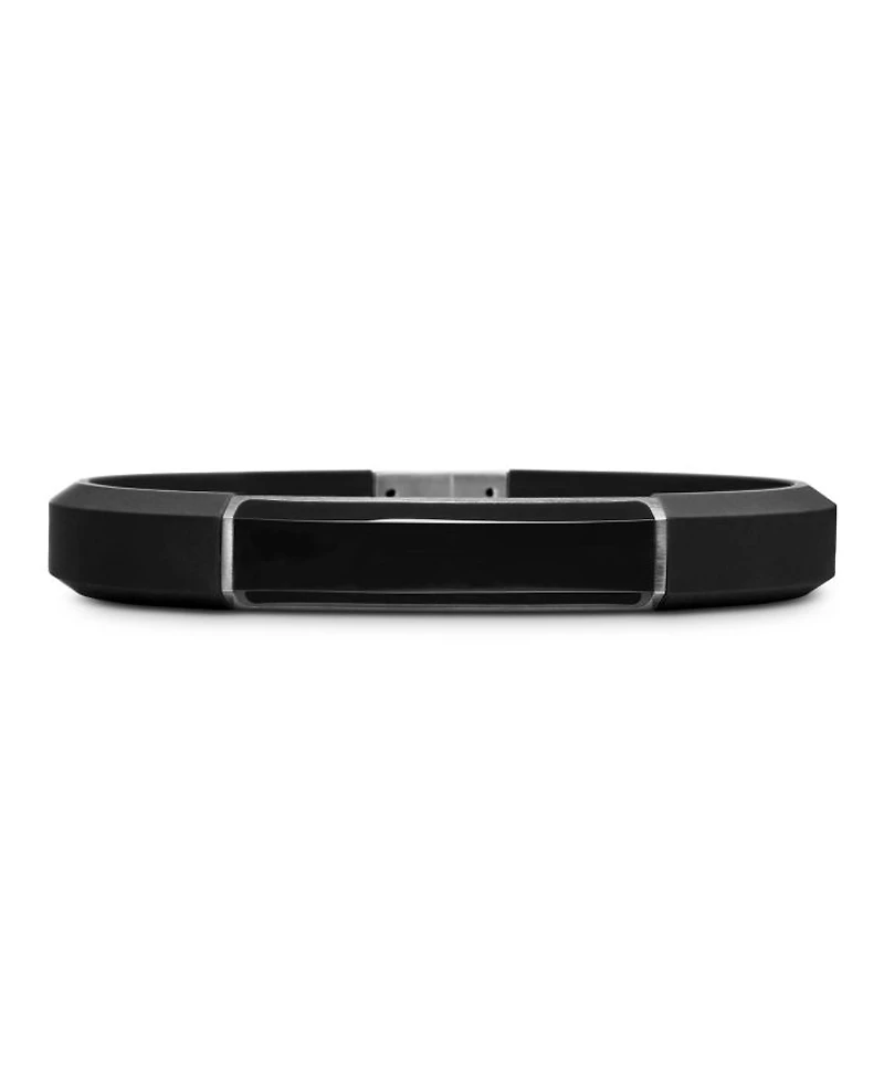 Men's Sterling Silver Streamline® Onyx Black Rubber Bracelet