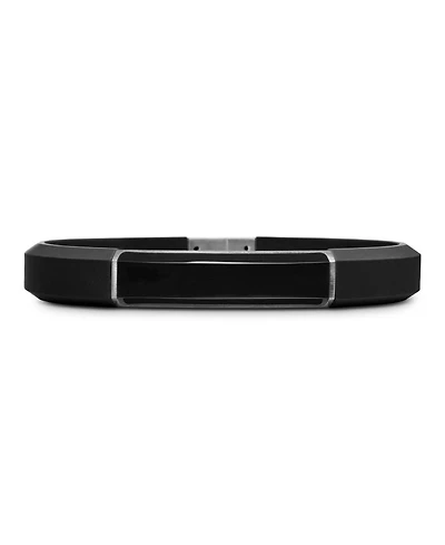 Men's Sterling Silver Streamline® Onyx Black Rubber Bracelet
