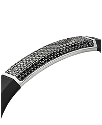 Men's Sterling Silver Streamline® Black Diamond Pavé Black Rubber Bracelet
