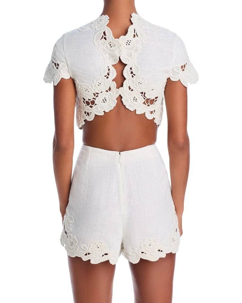 Filippa Embroidered Crop Top
