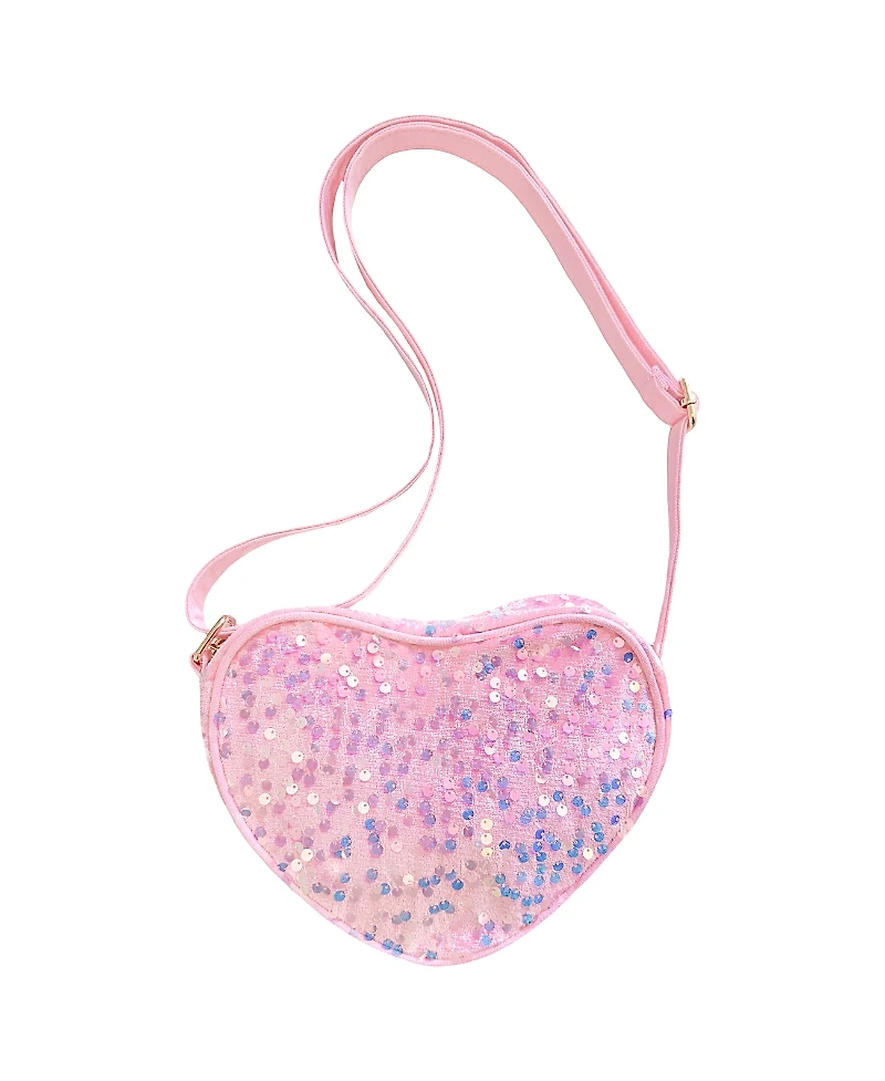 Bits & Bows Girls' Sequin Sparkle Heart Purse - Little Kid, Big Kid