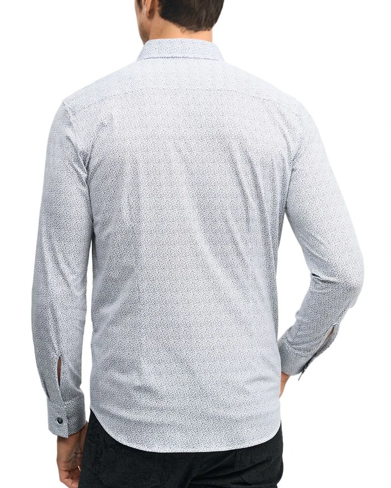 Dorsey Cotton Stretch Printed Tailored Fit Button Down Shirt