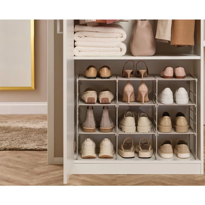 Level Plus Adjustable Shoe Rack, Stores 12 Pairs