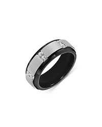 Bloomingdale's Men's Diamond Pave Cut Bevel Edge Band Ring