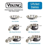 Hard Anodized 10 Pc Cookware Set with Stainless Steel Interior