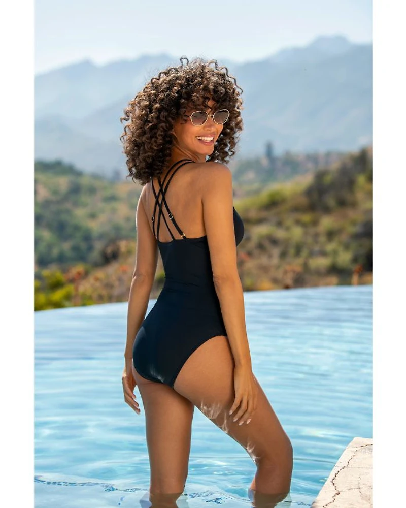 Lace Up One Piece Swimsuit