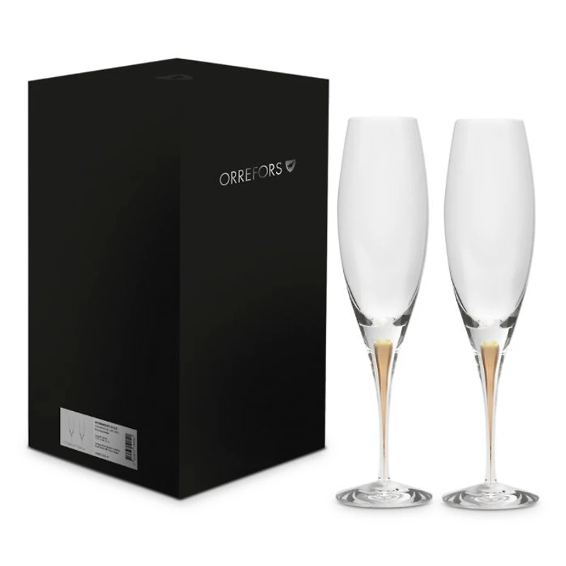 Intermezzo Gold Champagne Glasses, Set of 2