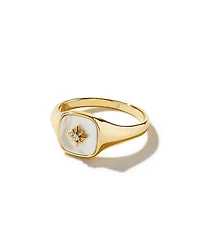 Gold Signet Ring - Amara Mother of Pearl
