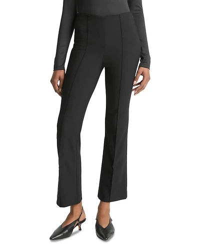 Mid Rise Pintucked Cropped Pants