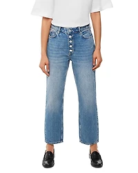 Whistles Hollie Button-Fly High Rise Cropped Straight Jeans
