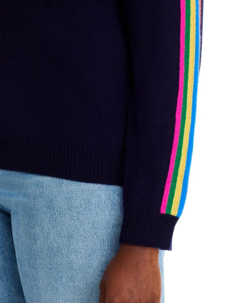 Cashmere Rainbow Athletic Stripe Sweater - Exclusive