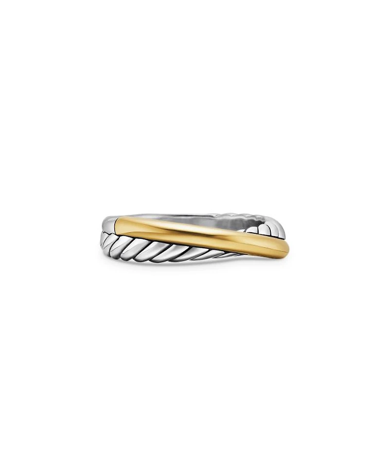 Sterling Silver & 18K Yellow Gold Crossover Ring