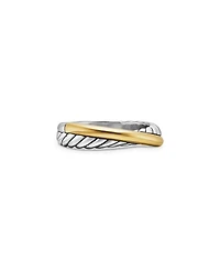 Sterling Silver & 18K Yellow Gold Crossover Ring