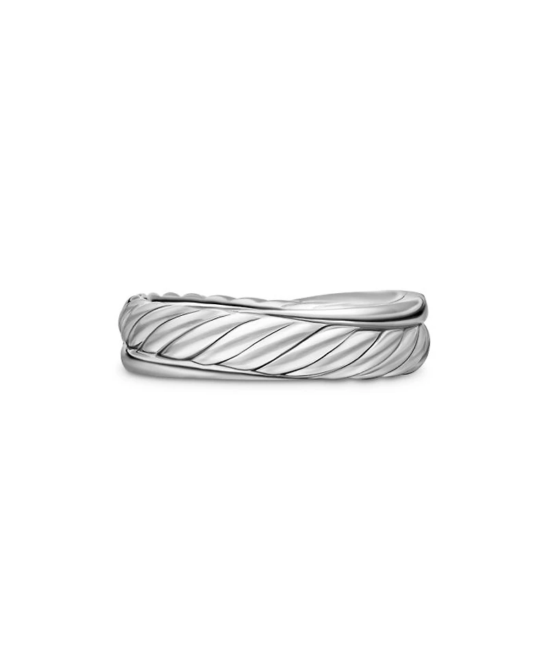 Crossover Ring with Diamonds