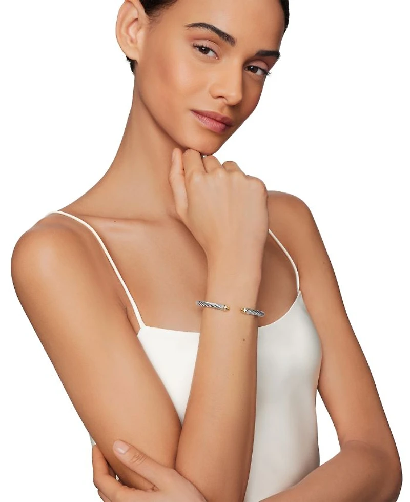 Cable Classics Bracelet with Gold Domes & Diamonds