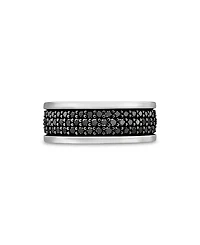 David Yurman Men's Streamline Three-Row Band Ring with Black Diamonds
