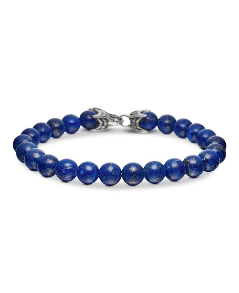 Men's Spiritual Beads Bracelet with Lapis Lazuli, 8mm