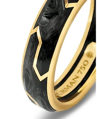 Men's Forged Carbon Band Ring 18K Gold