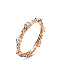 Cable Collectibles Stack Ring 18K Rose Gold with Diamonds