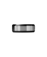 Men's Black & Gray Titanium 8.5mm Beveled Band
