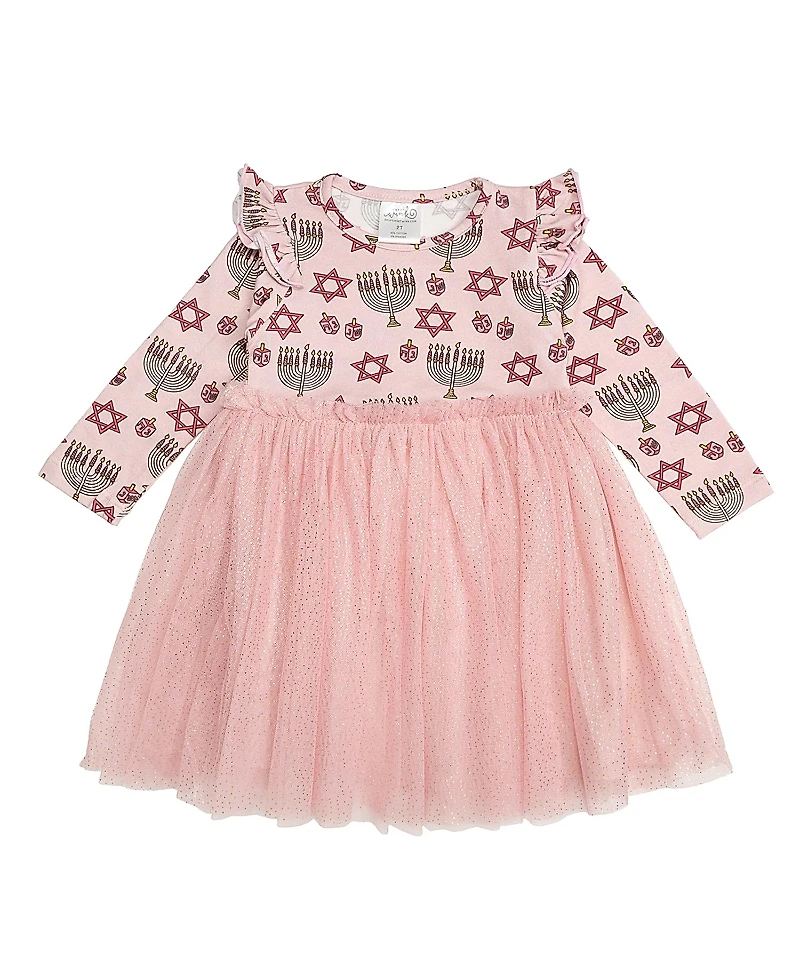 Sweet Wink Girls' Hanukkah Long Sleeve Tutu Dress - Little Kid, Big Kid